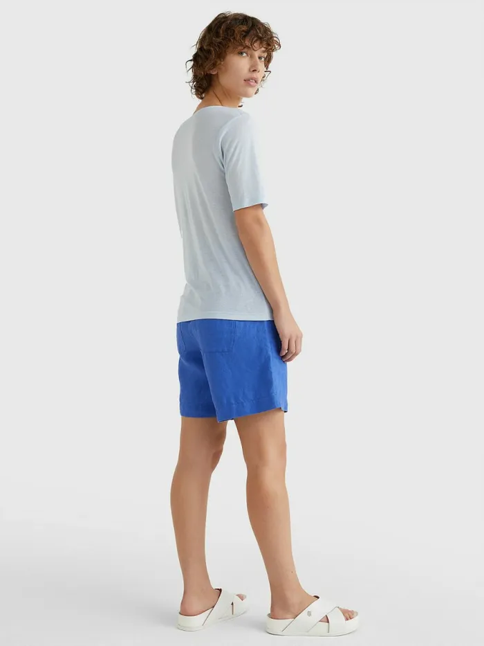 Tommy Hilfiger Scoop Neck Relaxed TShirt Breezy Blue Womens TShirts For Sale