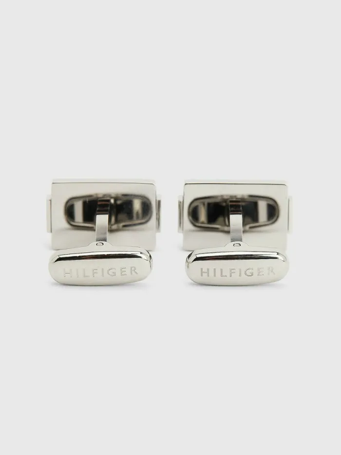 Tommy Hilfiger ScrewDetail Cufflinks Silver Mens Jewellery and Cufflinks