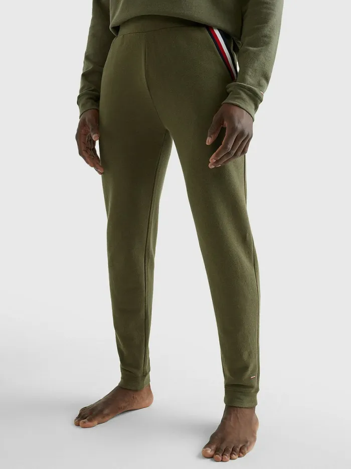 Tommy Hilfiger Seacell Signature Tape Joggers Army Green Mens Trousers