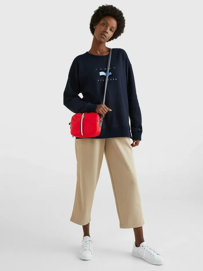 Tommy Hilfiger Signature Crossover Bag Red Corporate Womens Bags Near Me