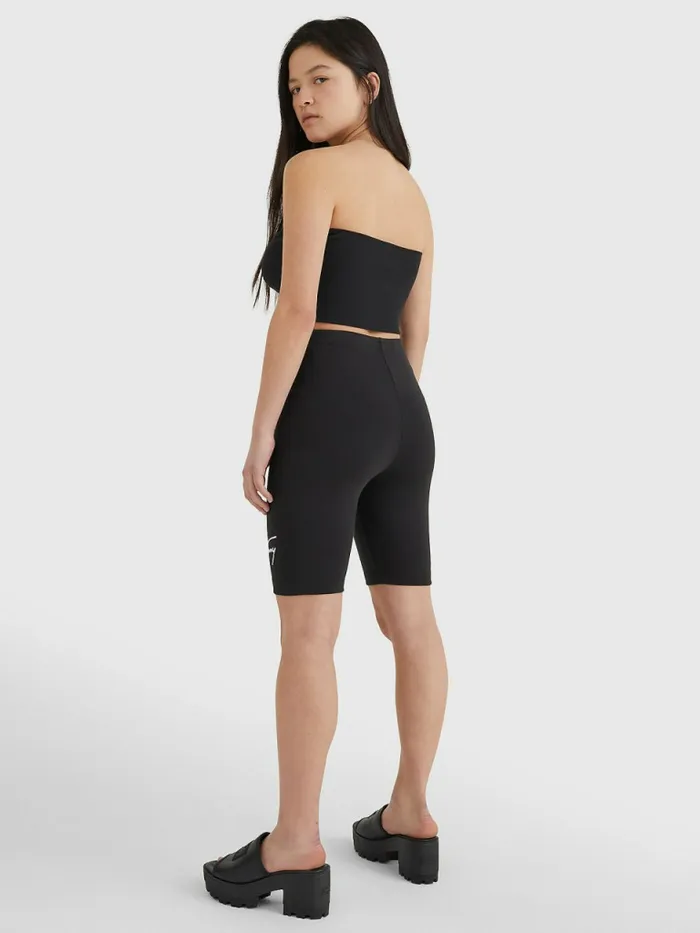 Tommy Hilfiger Signature Cycling Shorts Black Womens Shorts Gift for Friend