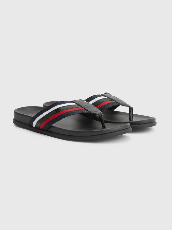 Tommy Hilfiger Signature Detailing Webbing Strap FlipFlops Rwb Mens Sandals Sliders and Flip Flops Cheap On Sale Tommy Hilfiger Signature Detailing Webbing Strap FlipFlops Rwb Mens Sandals Sliders and Flip Flops Cheap On Sale