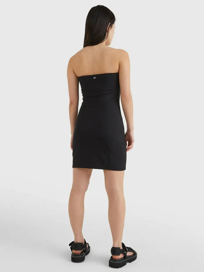 Tommy Hilfiger Signature Embroidery Bodycon Dress Black Womens Dresses and Jumpsuits On Sale