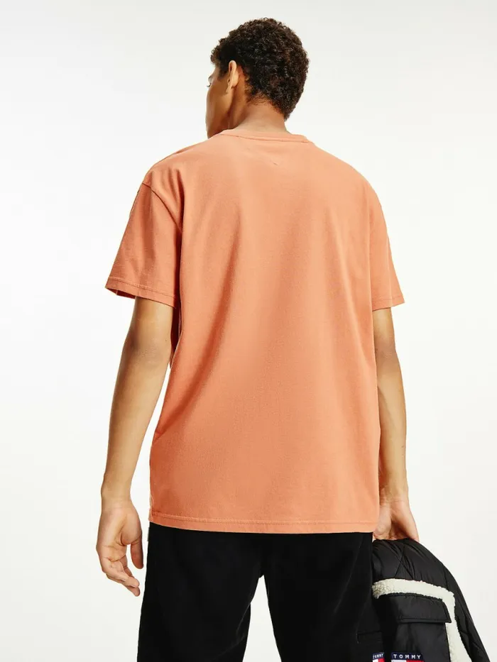 Tommy Hilfiger Signature Embroidery TShirt Dingo Orange Mens TShirts Casaul