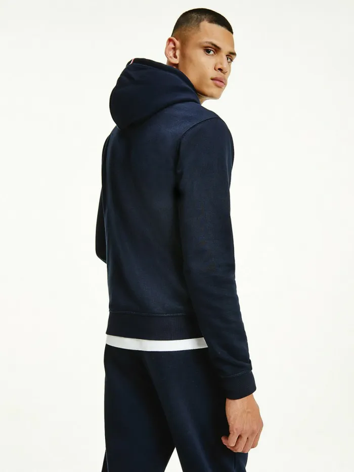 Tommy Hilfiger Signature Flex Fleece Logo Hoody Desert Sky Mens Sweatshirts and Hoodies On Sale