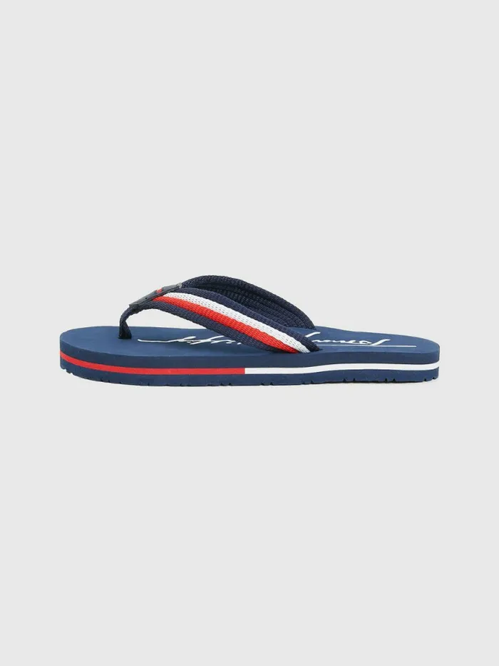Tommy Hilfiger Signature Logo FlipFlops BlueMulticolor Boys Shoes and Accessories Fashion