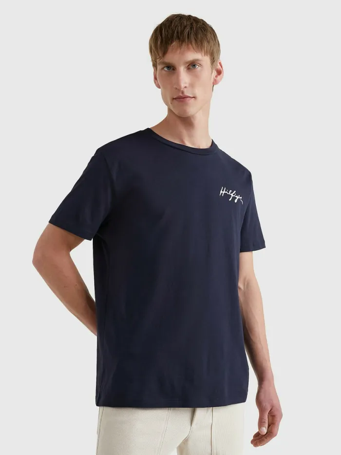 Tommy Hilfiger Signature Logo Organic Cotton TShirt Desert Sky Mens Swimwear Popular Tommy Hilfiger Signature Logo Organic Cotton TShirt Desert Sky Mens Swimwear Popular