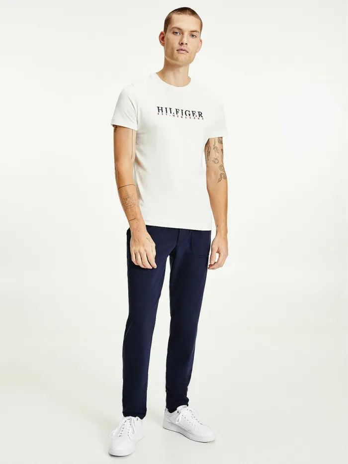 Tommy Hilfiger Signature Organic Cotton Graphic Logo TShirt Ivory Mens TShirts Cheap On Sale Tommy Hilfiger Signature Organic Cotton Graphic Logo TShirt Ivory Mens TShirts Cheap On Sale