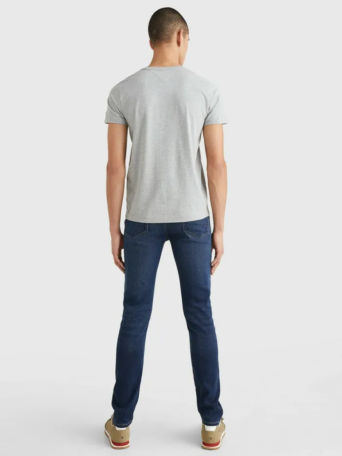 Tommy Hilfiger Signature Split Logo TShirt Light Grey Heather Mens TShirts Casaul