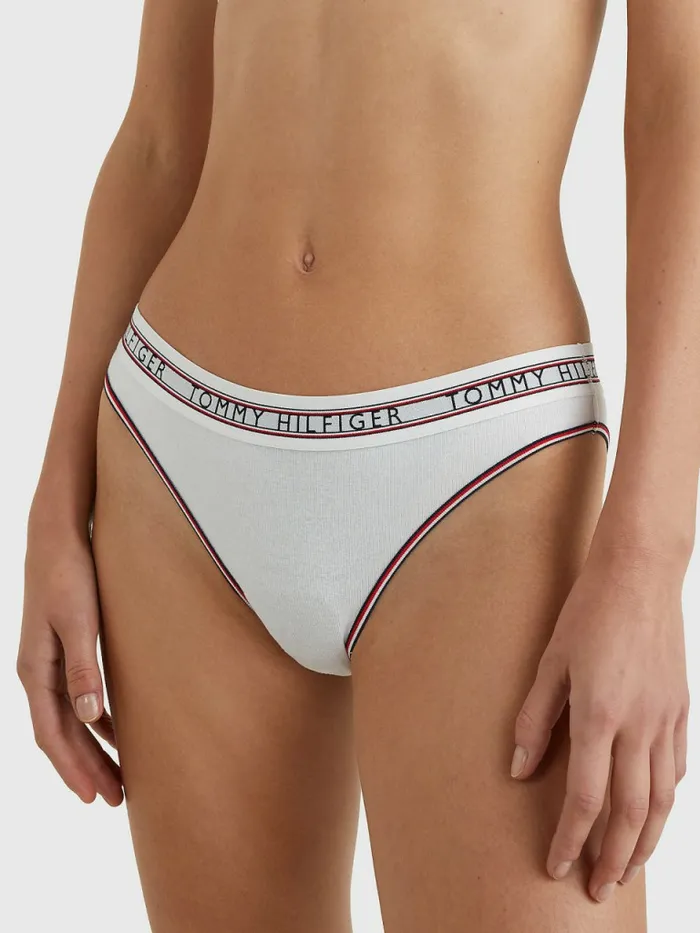 Tommy Hilfiger Signature Tape Briefs White Womens Lingerie