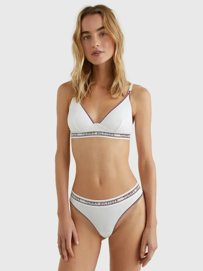 Tommy Hilfiger Signature Tape Briefs White Womens Lingerie