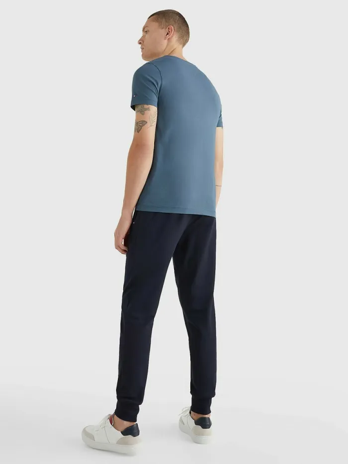 Tommy Hilfiger Signature Tape TShirt Charcoal Blue Mens TShirts Online
