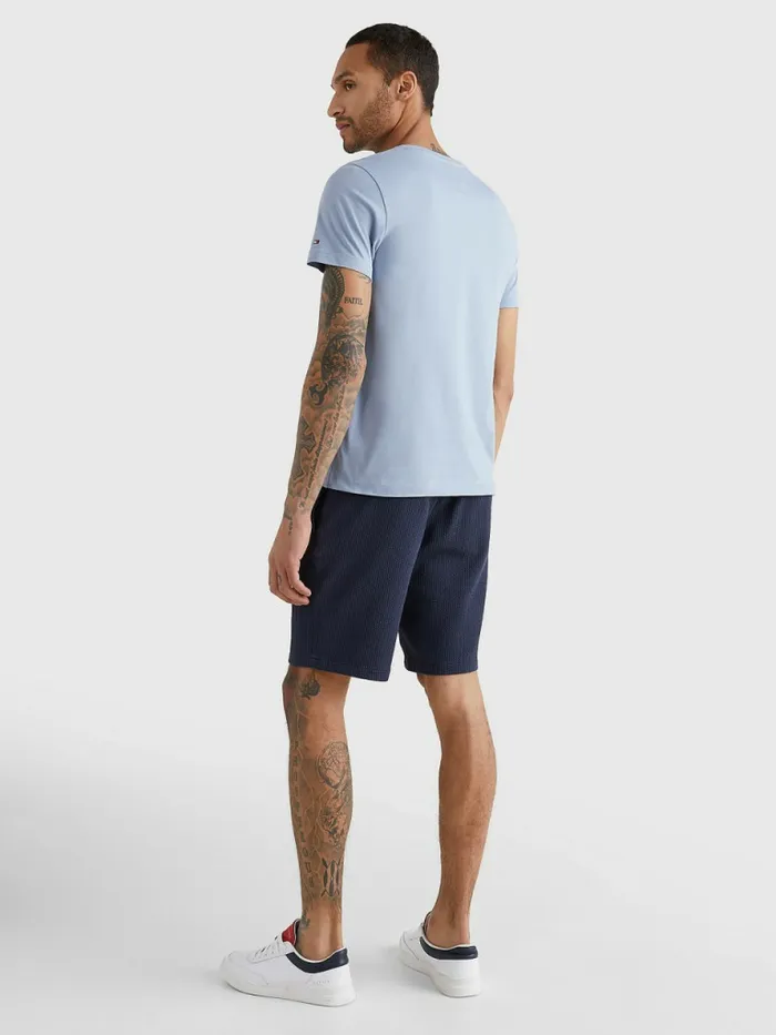 Tommy Hilfiger Signature Tape TShirt Daybreak Blue Mens TShirts Gift Ideas
