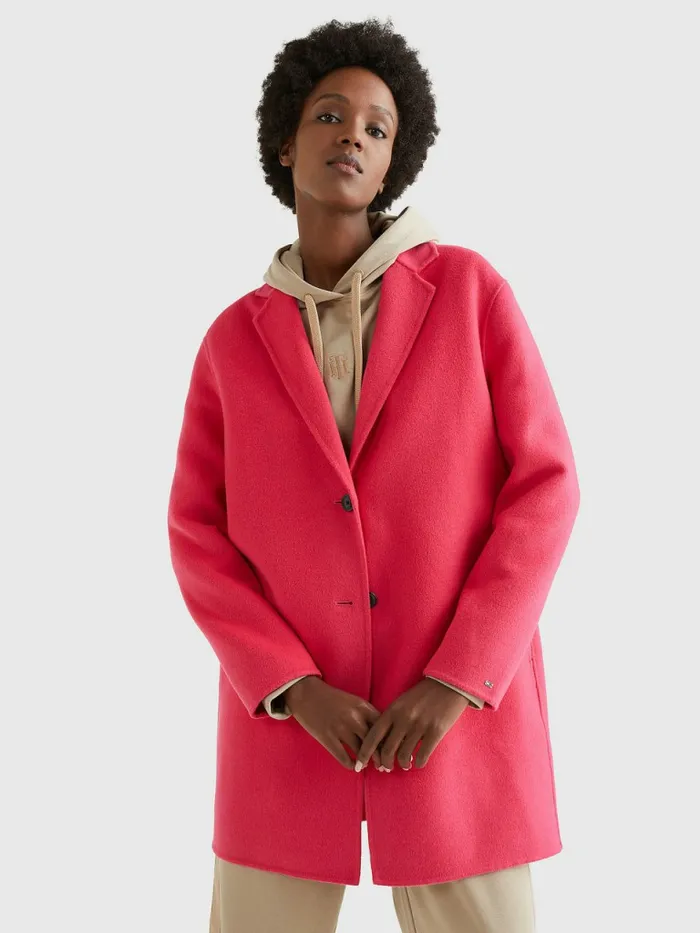 Tommy Hilfiger Signature Undercollar Wool Blend Coat Pink Splendor Womens Coats and Jackets Near Me Tommy Hilfiger Signature Undercollar Wool Blend Coat Pink Splendor Womens Coats and Jackets Near Me
