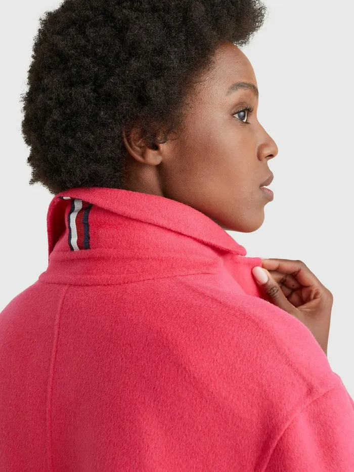Tommy Hilfiger Signature Undercollar Wool Blend Coat Pink Splendor Womens Coats and Jackets Near Me