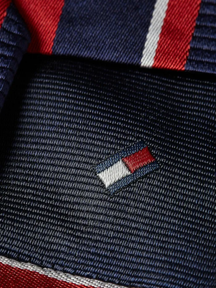 Tommy Hilfiger Silk Bold Stripe Tie RedNavyWhite Mens Ties and Pocket Squares