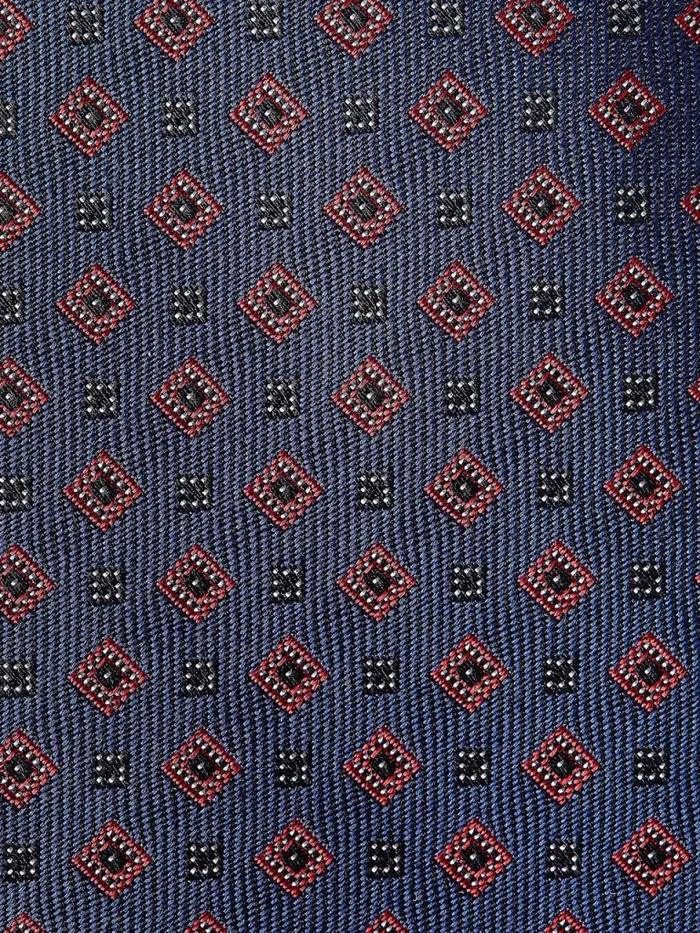 Tommy Hilfiger Silk Square Geometric Design Tie NavyRedWhite Mens Ties and Pocket Squares