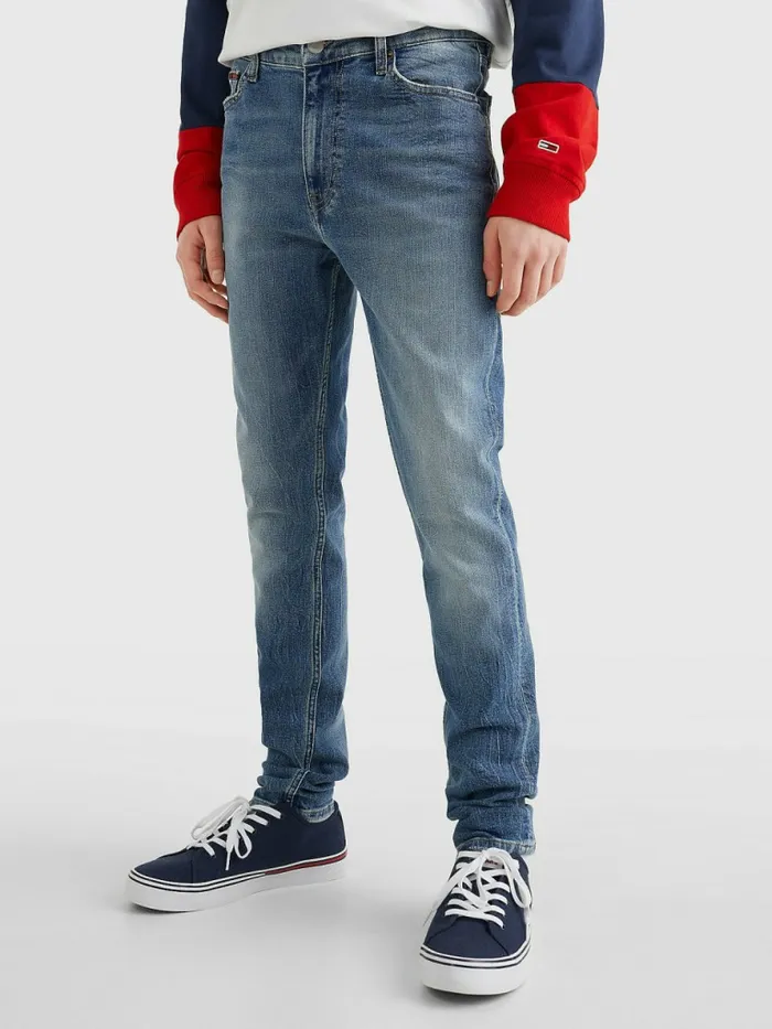 Tommy Hilfiger Simon Skinny Faded Jeans Denim Medium Mens Jeans Popular