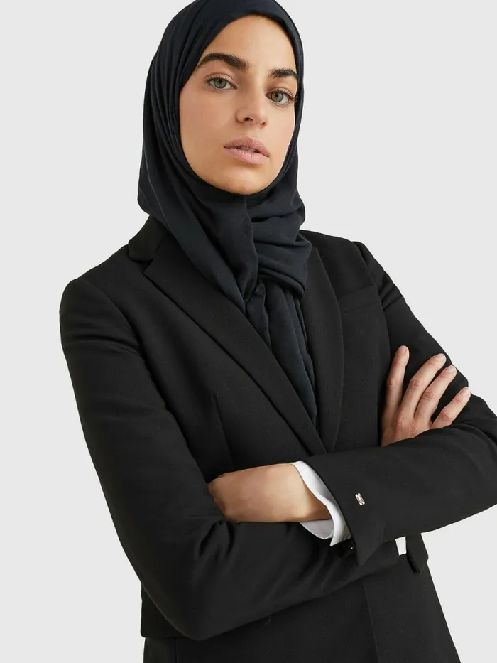 Tommy Hilfiger Single Breasted Regular Fit Blazer Black Womens Blazers