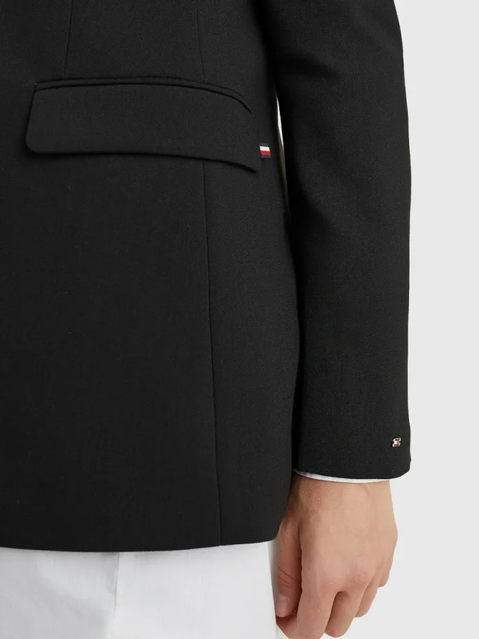 Tommy Hilfiger Single Breasted Regular Fit Blazer Black Womens Blazers