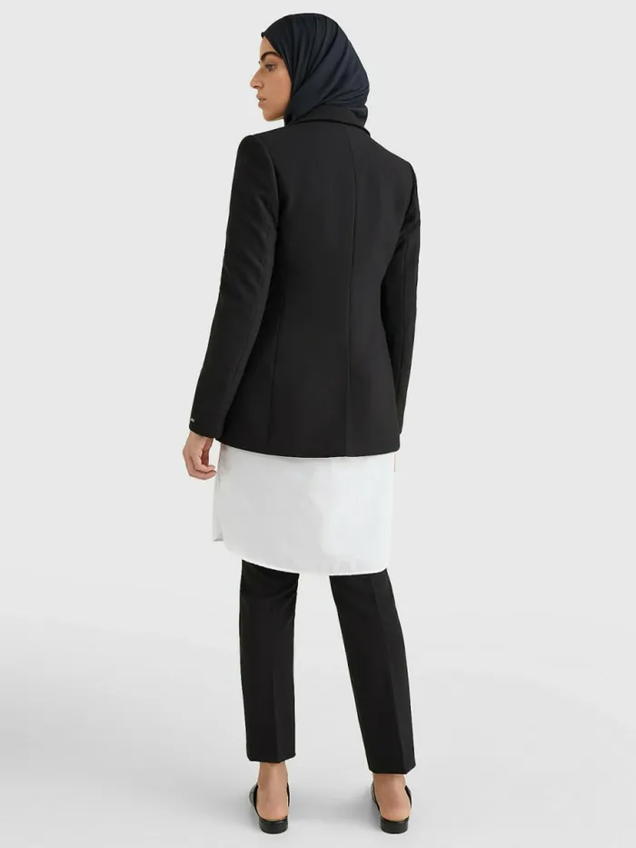 Tommy Hilfiger Single Breasted Regular Fit Blazer Black Womens Blazers