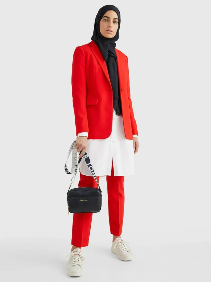 Tommy Hilfiger Single Breasted Regular Fit Blazer Fireworks Womens Blazers