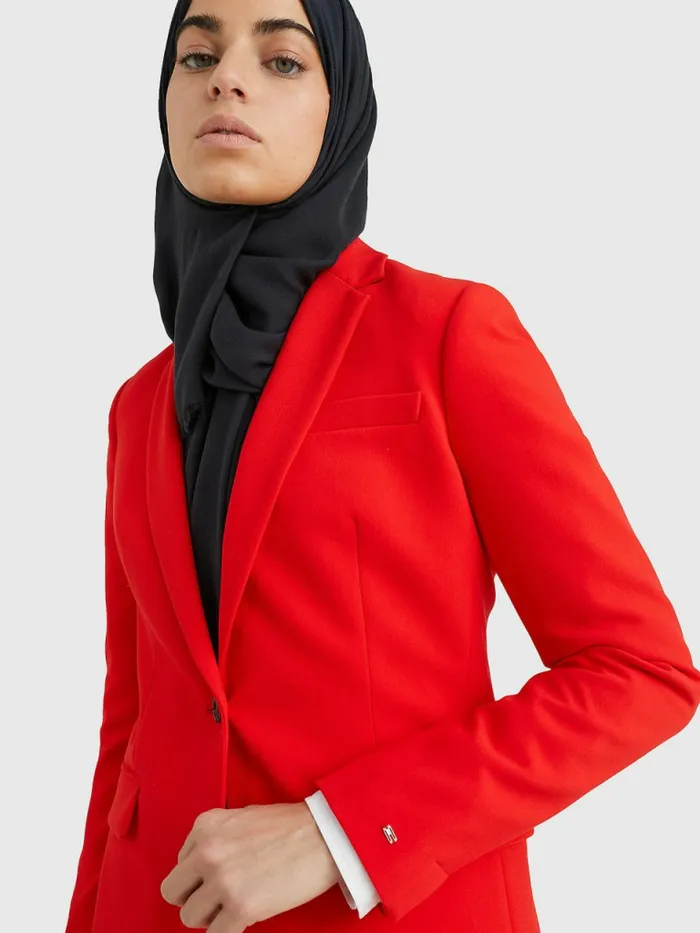 Tommy Hilfiger Single Breasted Regular Fit Blazer Fireworks Womens Blazers