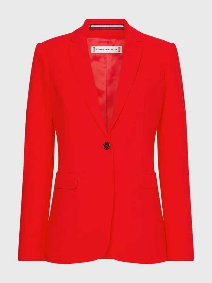 Tommy Hilfiger Single Breasted Regular Fit Blazer Fireworks Womens Blazers