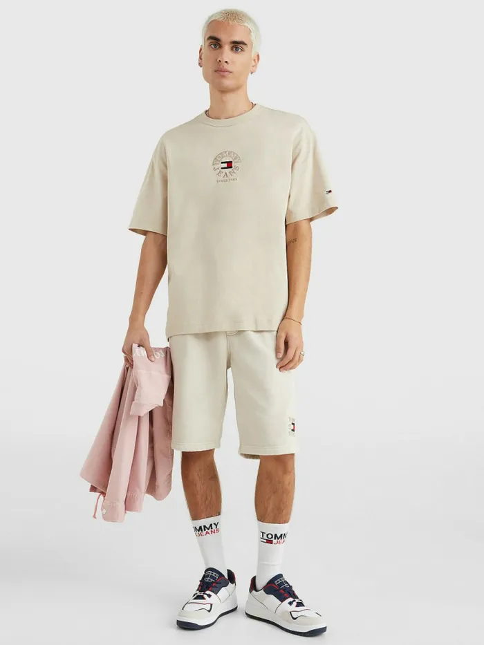 Tommy Hilfiger Skate Fit Logo TShirt Savannah Sand Mens TShirts Online