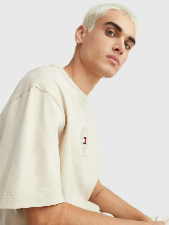 Tommy Hilfiger Skate Fit Logo TShirt Savannah Sand Mens TShirts Online