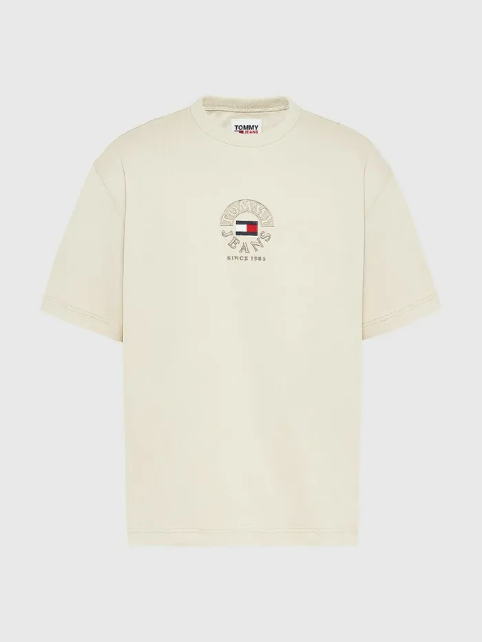Tommy Hilfiger Skate Fit Logo TShirt Savannah Sand Mens TShirts Online