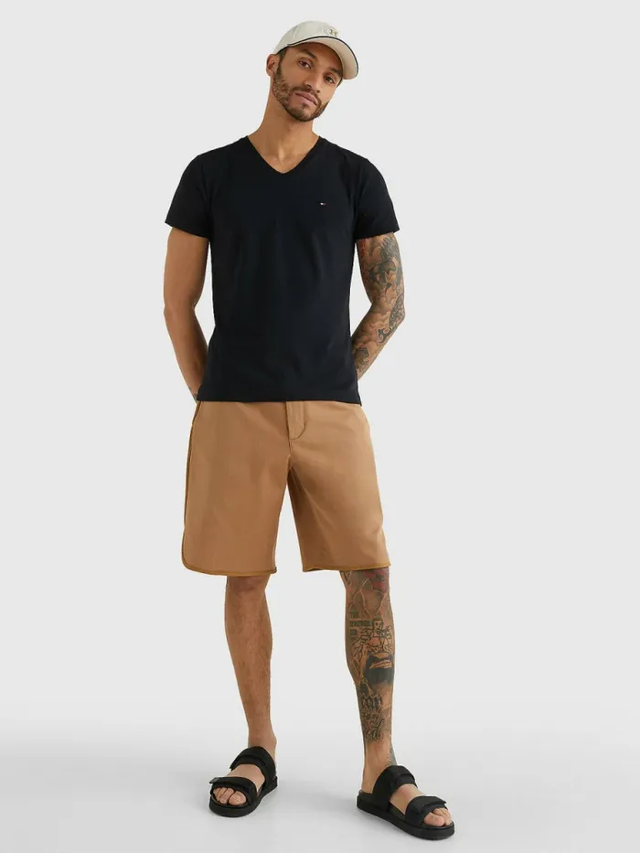 Tommy Hilfiger Slim Fit Cotton TShirt Flag Black Mens TShirts Sale