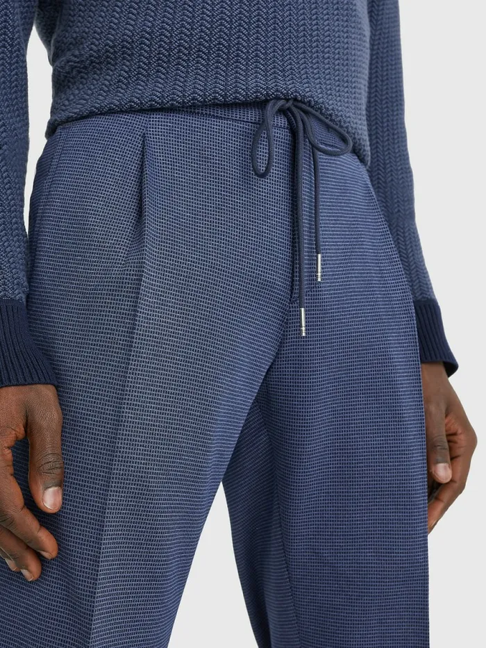 Tommy Hilfiger Slim Fit Drawstring Trousers Blue Mens Trousers