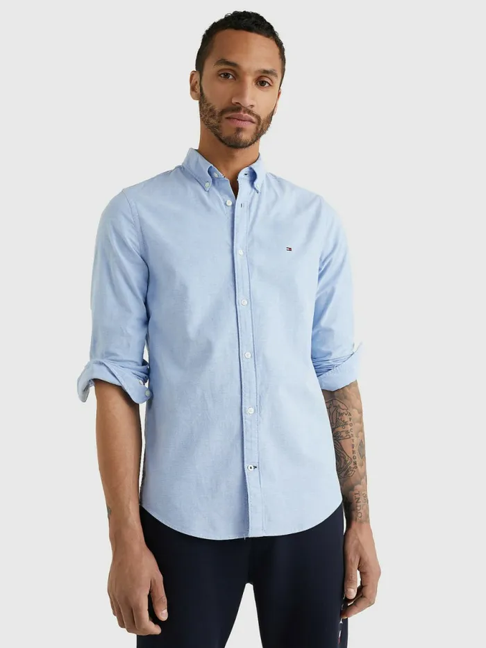Tommy Hilfiger Slim Fit Oxford Shirt Shirt Blue Mens Shirts Popular