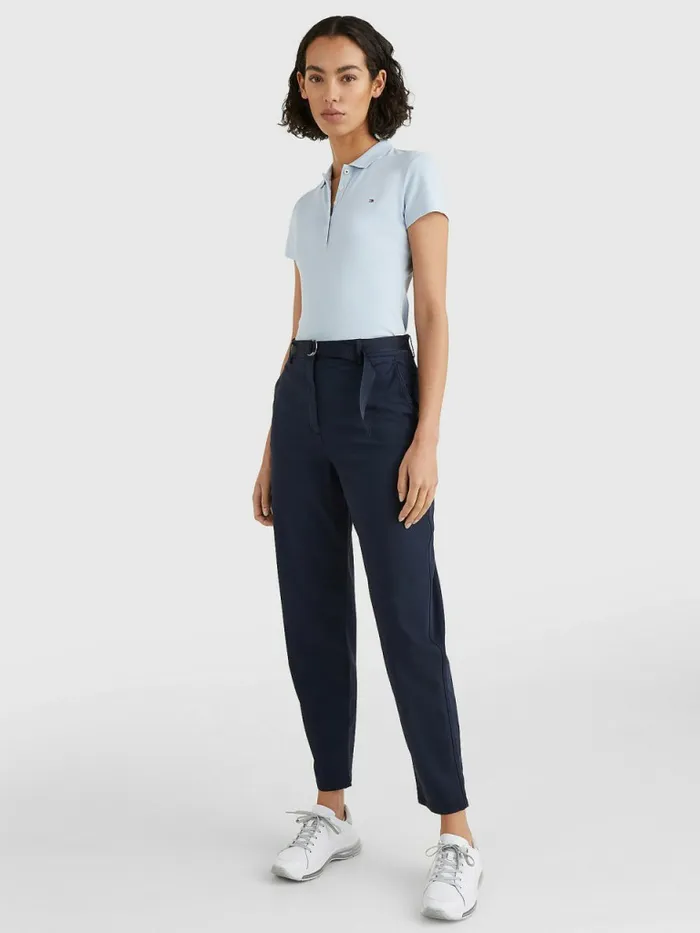 Tommy Hilfiger Slim Fit Polo Breezy Blue Womens Polo Shirts Fashion