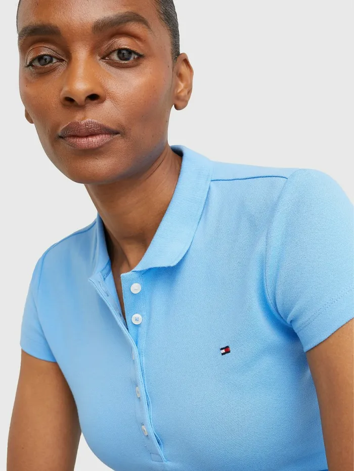 Tommy Hilfiger Slim Fit Polo Hydrangea Blue Womens Polo Shirts Casaul