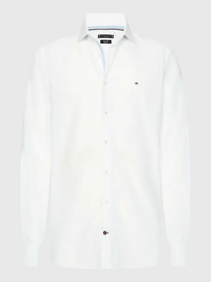 Tommy Hilfiger Slim Fit Poplin Shirt Bright White Mens Essentials