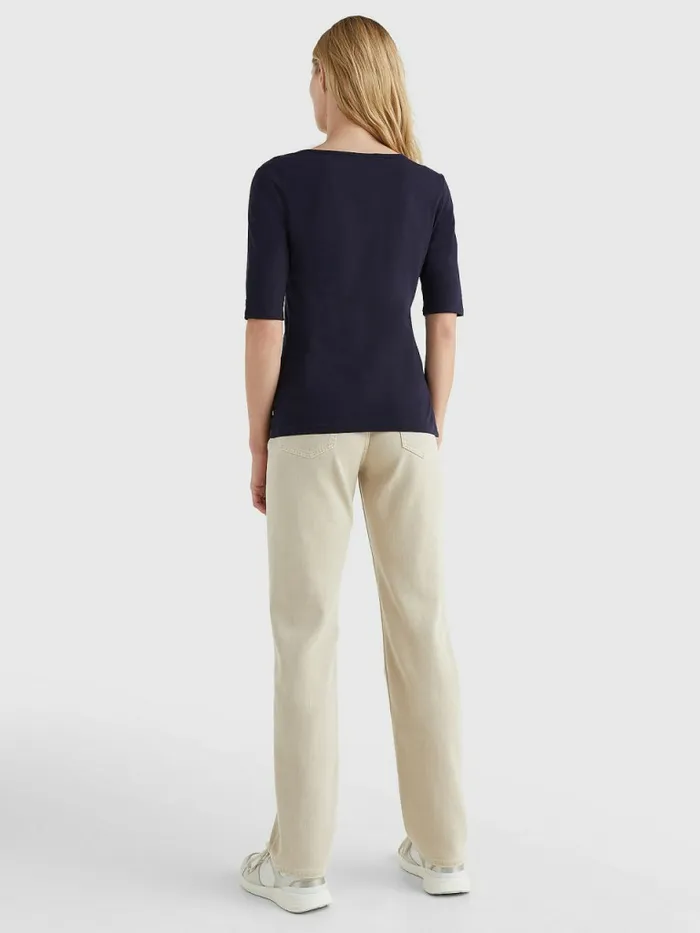 Tommy Hilfiger Slim Fit Scoop Neck TShirt Desert Sky Womens TShirts For Sale