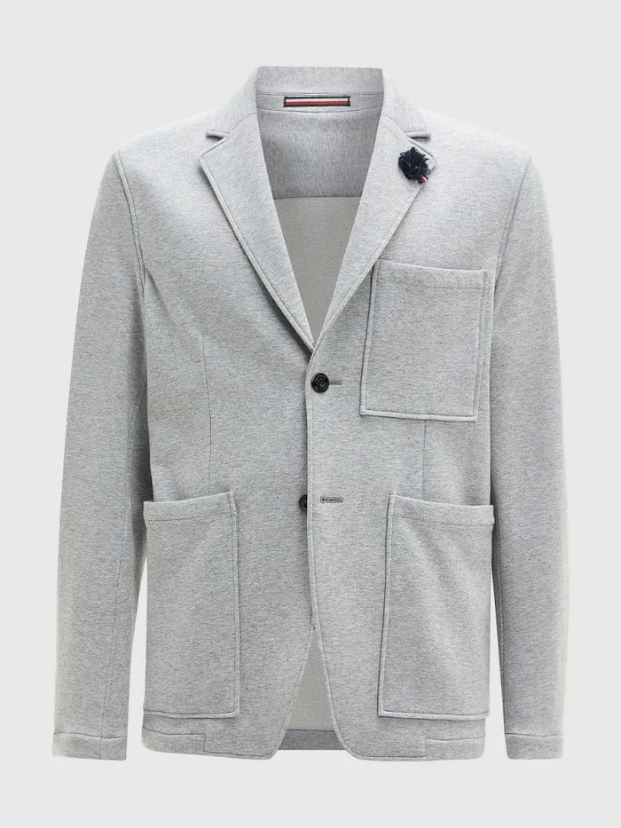 Tommy Hilfiger Slim Fit Shirt Jacket Grey Mens Blazers