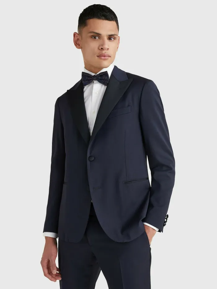 Tommy Hilfiger Slim Fit Tuxedo Blazer Blue Mens Blazers