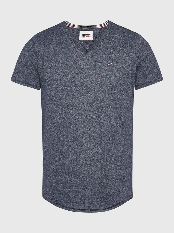 Tommy Hilfiger Slim Fit VNeck TShirt Twilight Navy Mens Essentials
