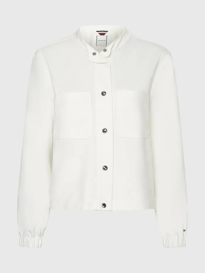 Tommy Hilfiger SnapButton Relaxed Fit Jacket Ecru Womens Coats and Jackets Cheap On Sale Tommy Hilfiger SnapButton Relaxed Fit Jacket Ecru Womens Coats and Jackets Cheap On Sale