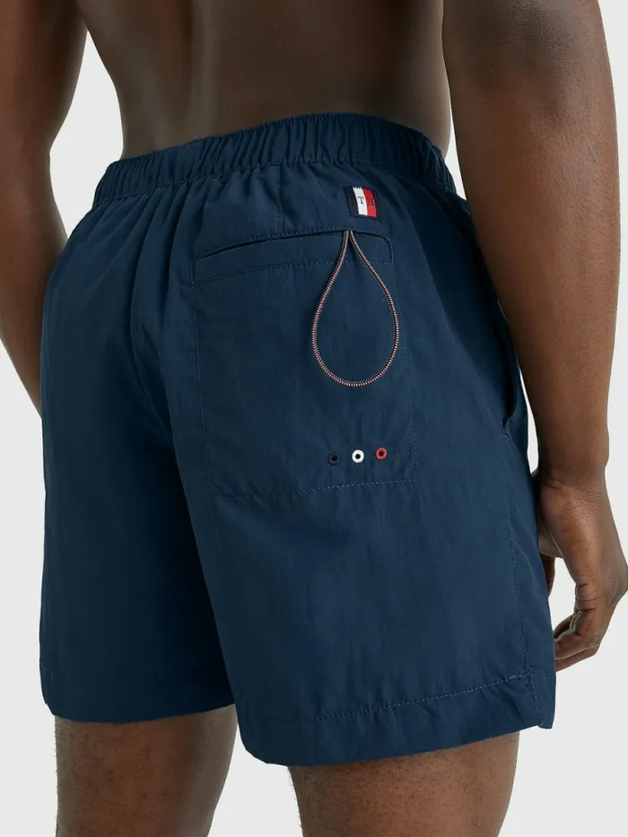 Tommy Hilfiger Solid Mid Length Swim Shorts Twilight Indigo Mens Swimwear Near Me