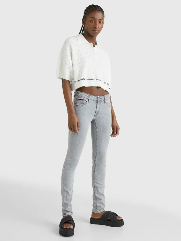Tommy Hilfiger Sophie Low Rise Skinny Faded Jeans Denim Black Womens Jeans For Sale