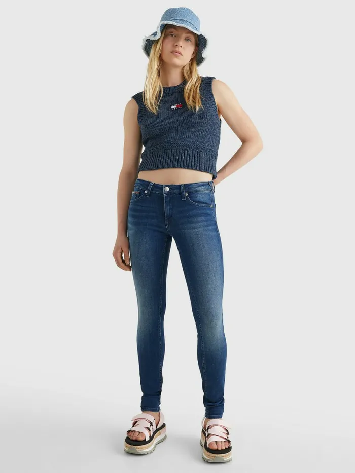 Tommy Hilfiger Sophie Low Rise Skinny Faded Jeans New Niceville Mid Blue Stretch Womens Jeans Casaul