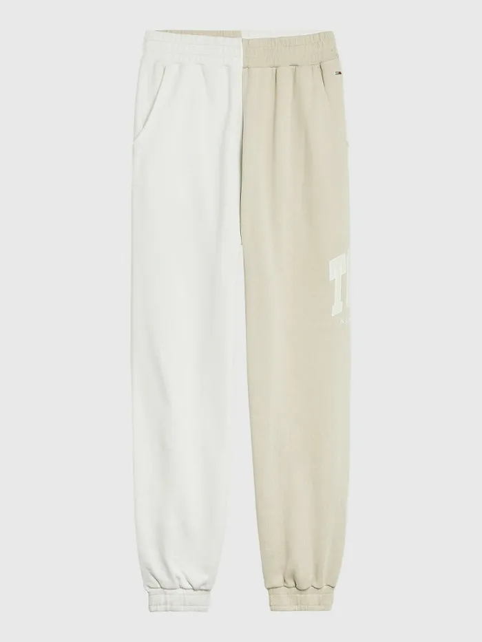 Tommy Hilfiger Spliced Collegiate Relaxed Joggers Savannah SandMulti Womens Trousers