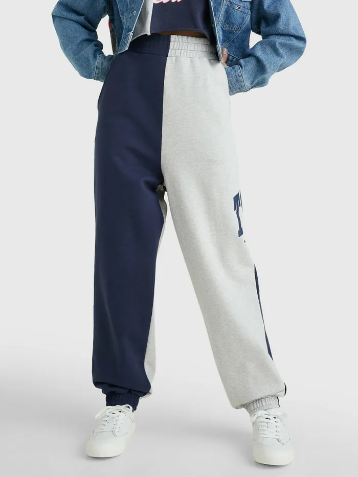 Tommy Hilfiger Spliced Collegiate Relaxed Joggers Twilight NavyMulti Womens Trousers Tommy Hilfiger Spliced Collegiate Relaxed Joggers Twilight NavyMulti Womens Trousers