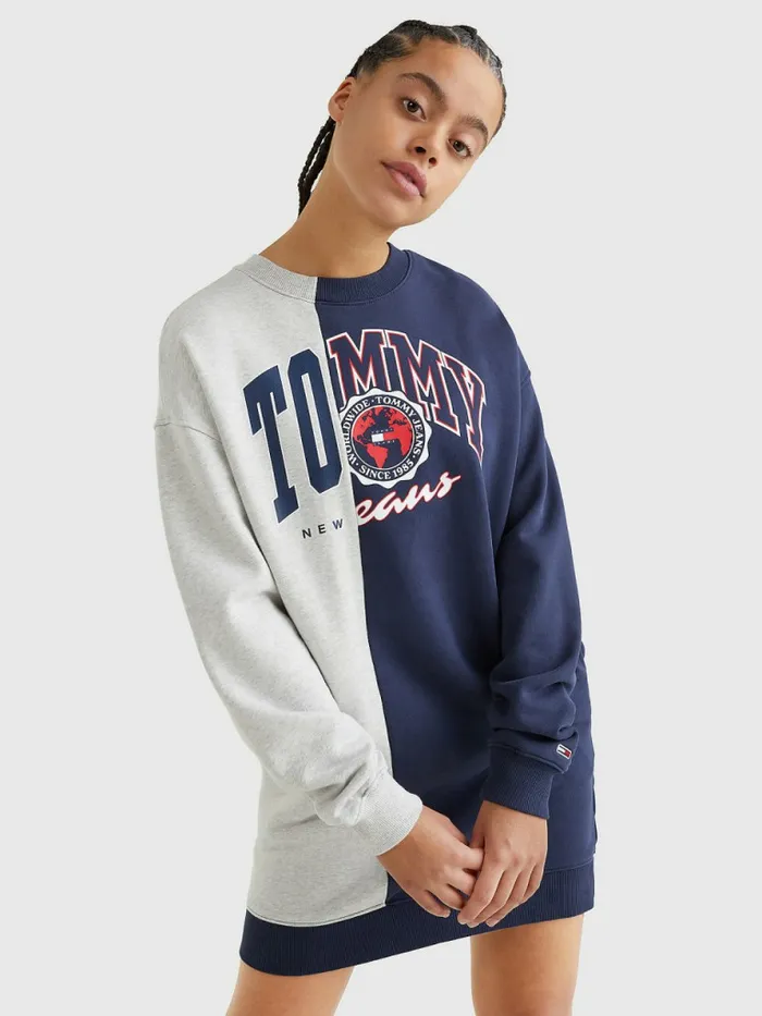 Tommy Hilfiger Spliced Varsity Logo Sweater Dress Twilight NavyMulti Womens Dresses and Jumpsuits Online Tommy Hilfiger Spliced Varsity Logo Sweater Dress Twilight NavyMulti Womens Dresses and Jumpsuits Online