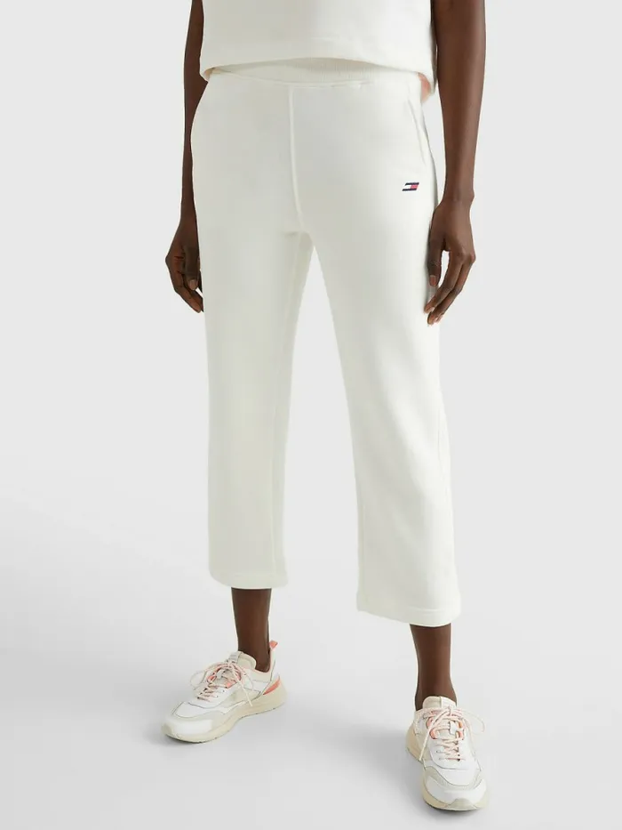 Tommy Hilfiger Sport 78 Length Flared Joggers Ecru Womens Trousers