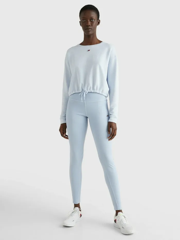 Tommy Hilfiger Sport Drawstring Hem Relaxed Fit Sweatshirt Breezy Blue Womens Sweatshirts and Hoodies Near Me